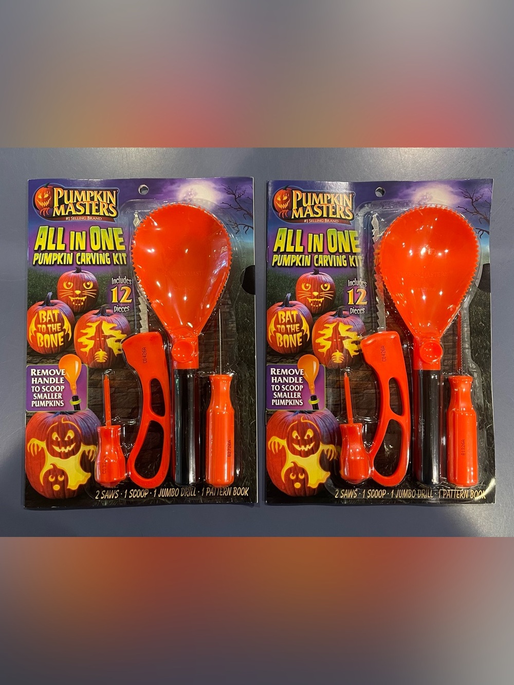 2 Orange Pumpkin Carving Tool Set